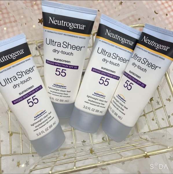  Kem Chống Nắng Neutrogena SPF55 Ultra Sheer Dry - Touch (Set 147ml+88ml) 