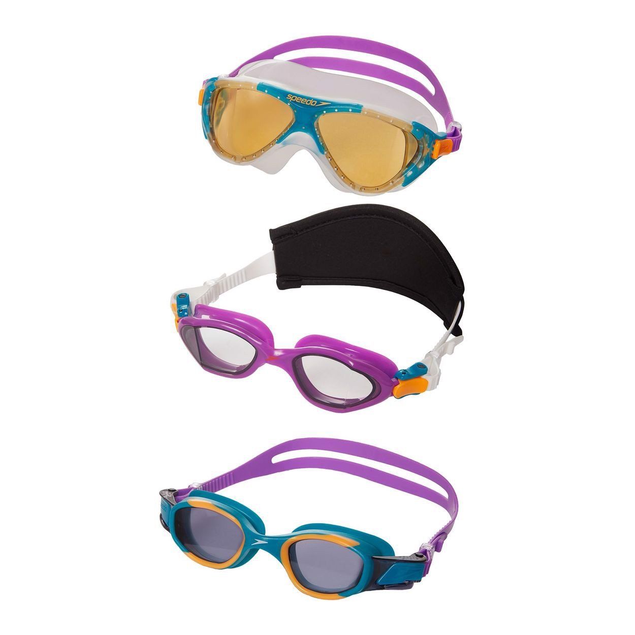  Set 3 Kính Bơi Trẻ Em Speedo Juniors Goggles 6-14 Tuổi Chống Tia Cực Tím 