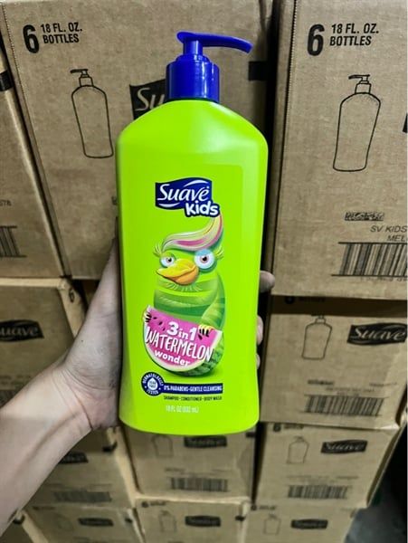  Sữa tắm gội xả cho bé Suave Kids 3 in 1 Watermelon Wonder chai 532ml 