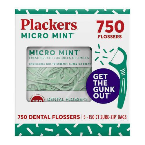  Tắm Chỉ Nha Khoa Plackers Micro Mint Dental Floss Hộp 5 Túi 150 Cái/Túi 