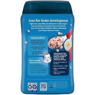  Bột Ăn Dặm Giai Đoạn 3 Gerber ® Lil' Bits™ Yến Mạch Chuối Dâu - 227g(8oz) 