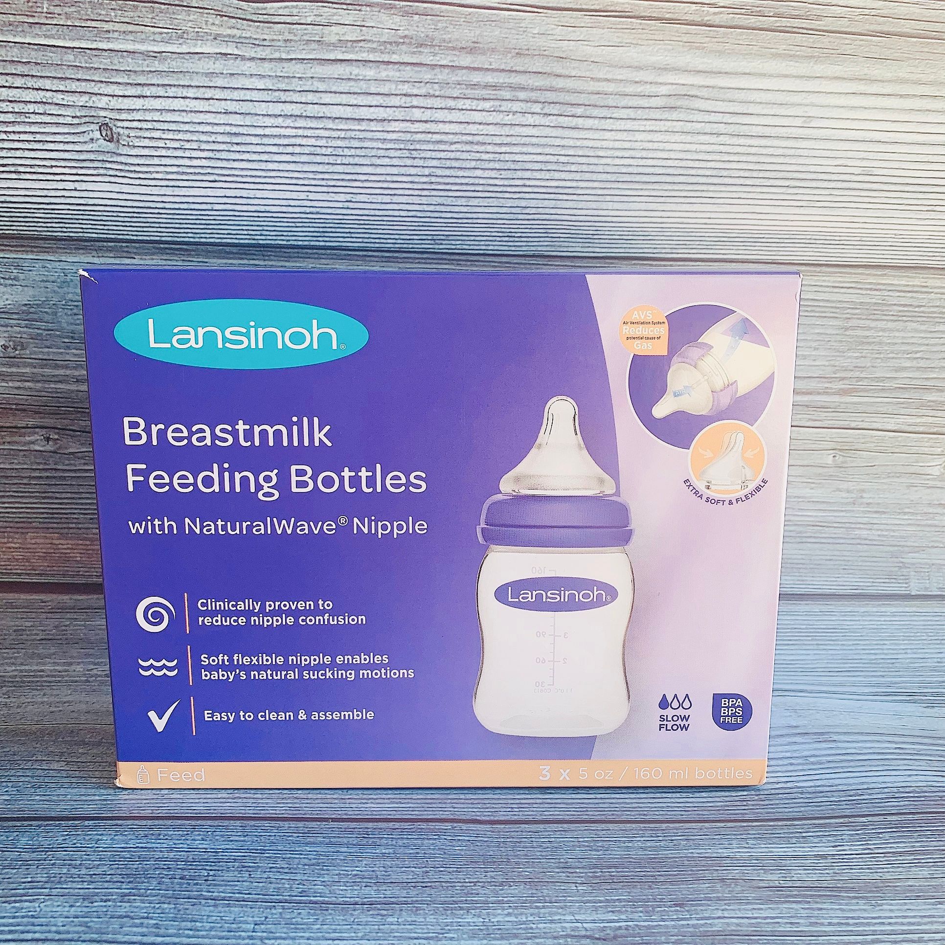  Set 3 Bình Sữa Lansinoh Breastmilk With NaturalWave Nipple 160ml & 240ml 