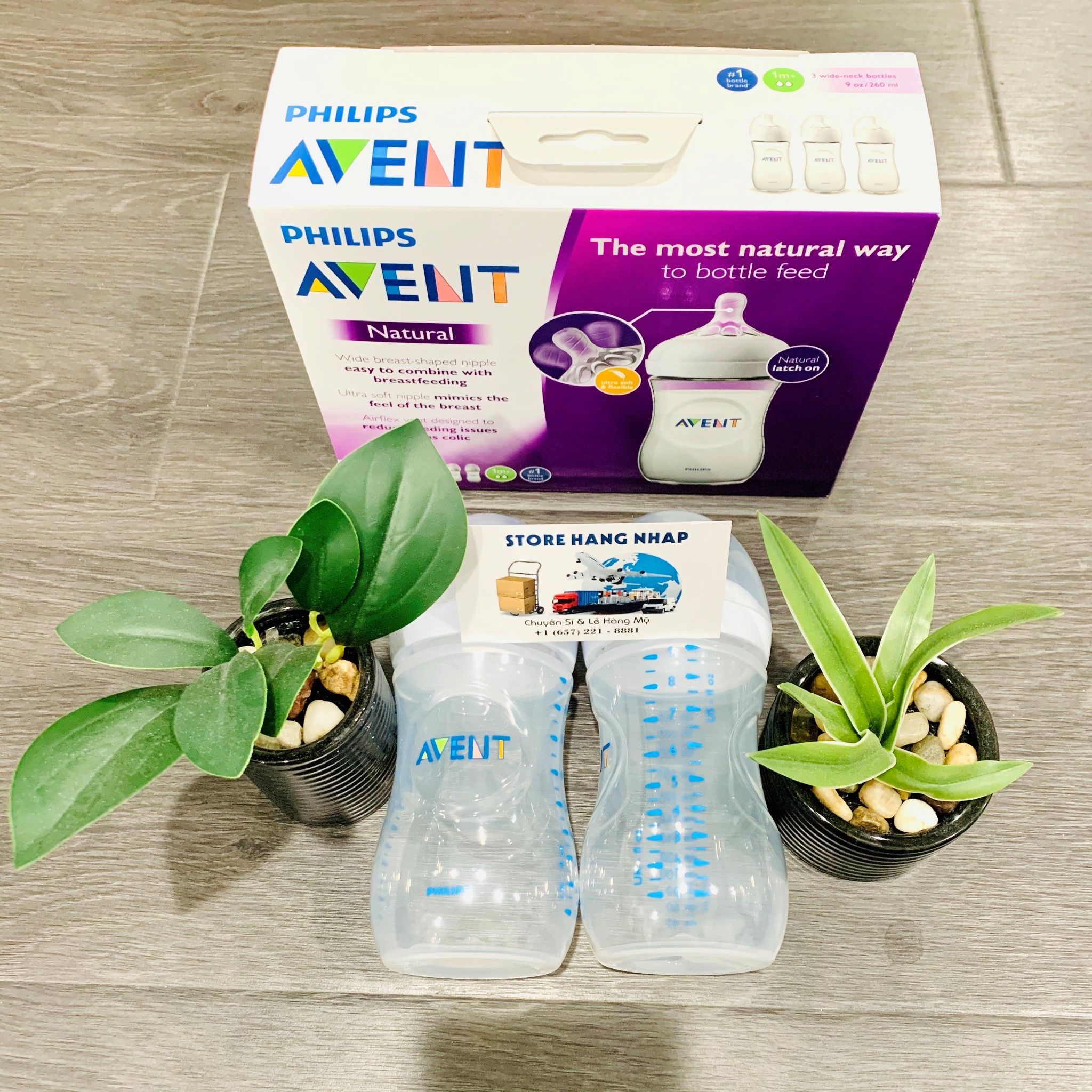  Set 3 Bình Sữa Philips Avent Mô Phỏng Tự Nhiên 4 Size (60ml - 125ml - 260ml - 330ml) 