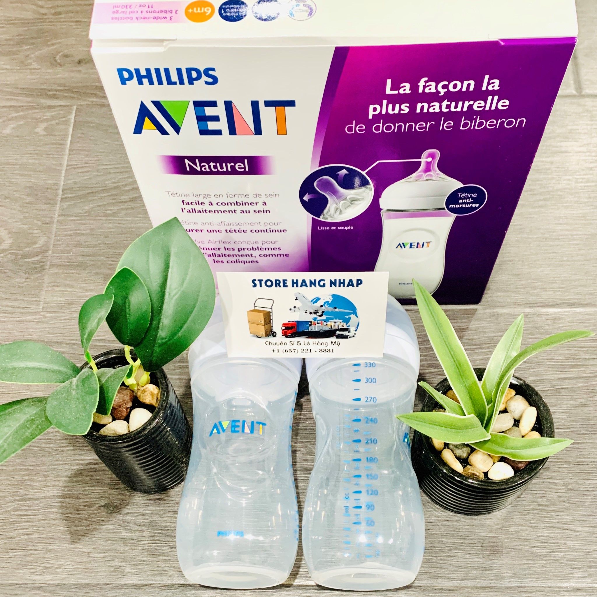  Set 3 Bình Sữa Philips Avent Mô Phỏng Tự Nhiên 4 Size (60ml - 125ml - 260ml - 330ml) 