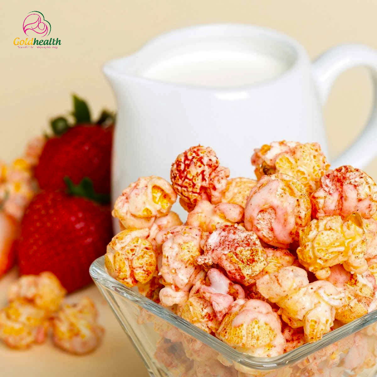  Bắp Rang Popcornopolis Strawberries & Cream Mỹ Vị Dâu và Kem Vani_680gr 