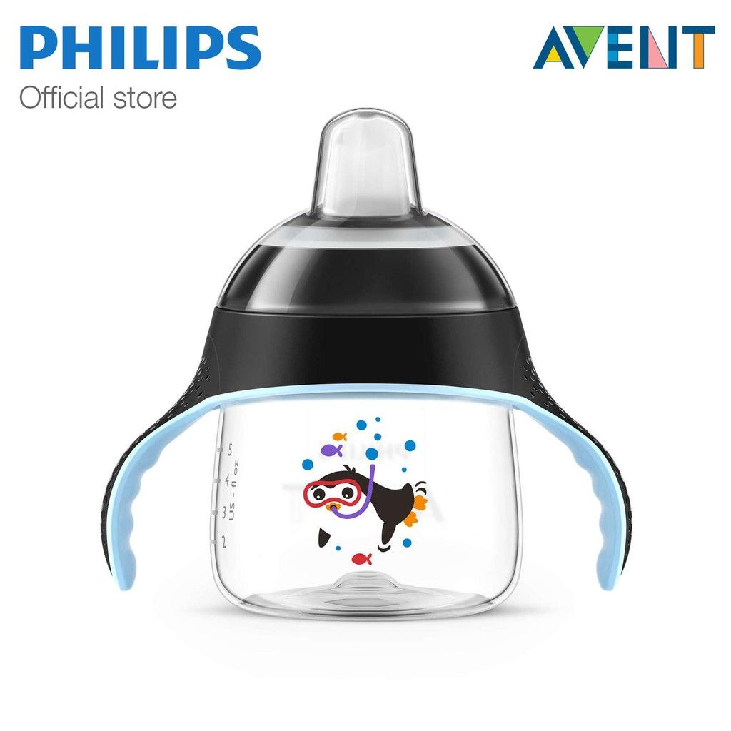  Set 2 Bình Tập Uống Philips Avent Hình Chim Cánh Cụt_200Ml (Trên 6 Tháng) 