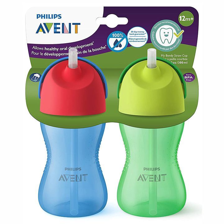  Set 2 Bình Uống Nước Khủng Long Không Quai Boy/Girl Philips Avent (12M+) 