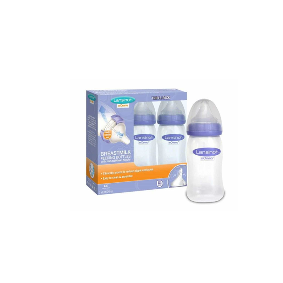  Set 3 Bình Sữa Lansinoh Breastmilk With NaturalWave Nipple 160ml & 240ml 