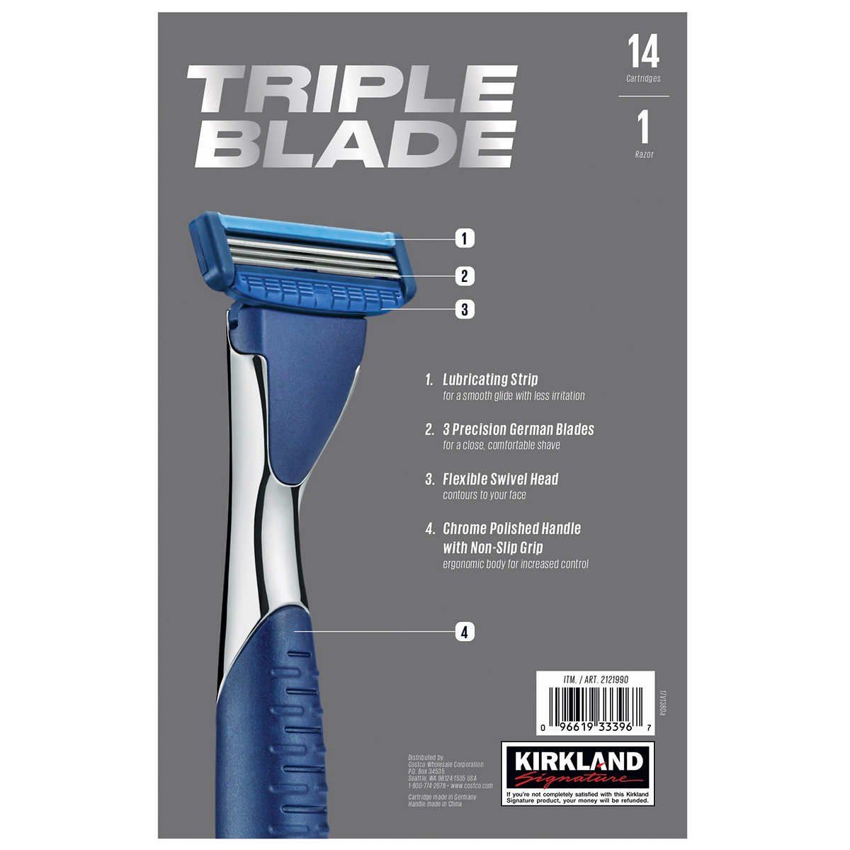  Set 1 Cây & 13 Lưỡi Dao Cạo Râu Nam Kirkland Signature Triple Blade 