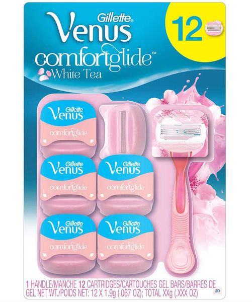  Set 1 Cây Và 12 Lưỡi Dao Cạo Nữ Venus Comfortglide Wite Tea 