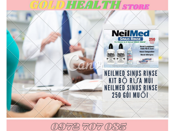  NEILMED SINUS RINSE KIT BỘ RỬA MŨI NEILMED SINUS RINSE 250 GÓI MUỐI (GỒM 2 BÌNH RỬA BẰNG NHỰA DUNG TÍCH 240ML + 250 GÓI MUỐI MỸ + 1 CHAI XỊT MŨI NEILMED 