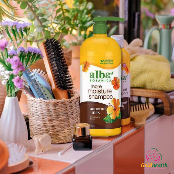  DẦU GỘI ALBA BOTANICA COCONUT MILK  CỦA MỸ- DÀNH CHO TÓC THƯỜNG VÀ KHÔ. 