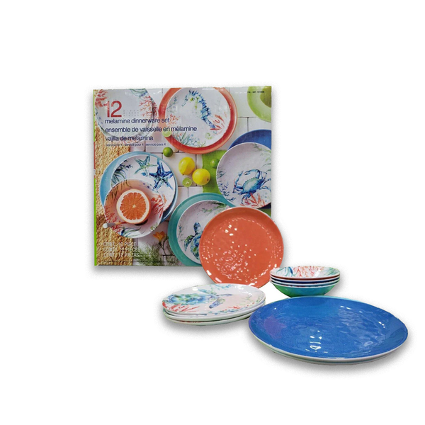  BỘ BÁT ĐĨA HOA SET 12 PANDEX MELAMINE 