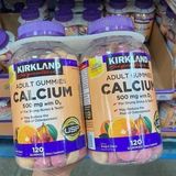 Set 2 kẹo bổ sung canxi hỗ trợ xương khớp  Kirkland Calcium 500mg With D3 Adult 120v 