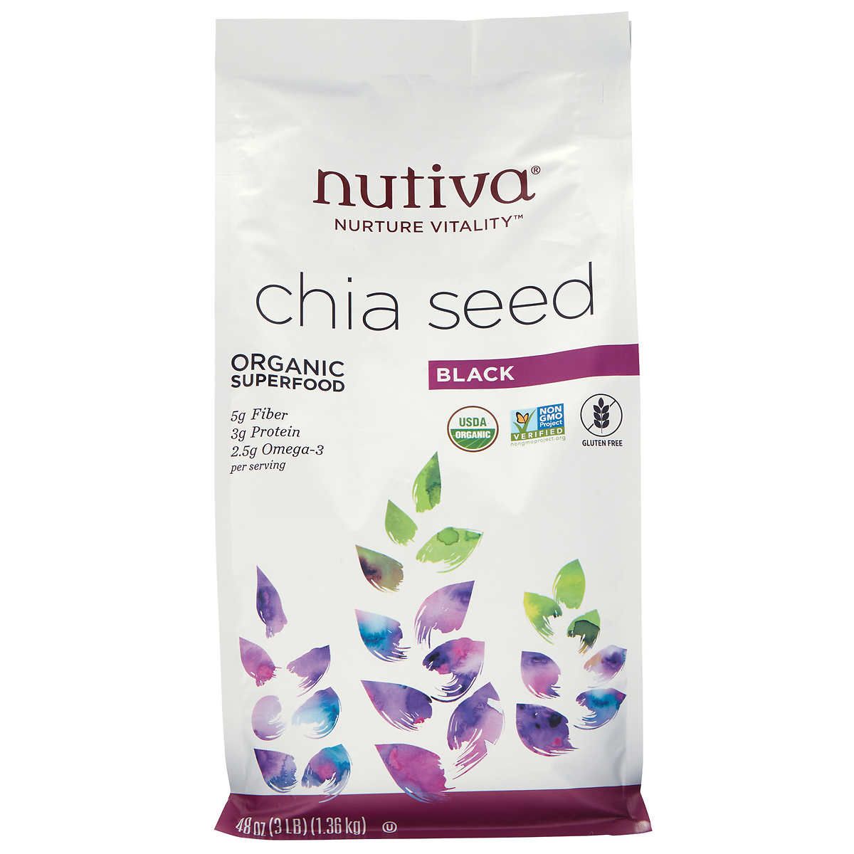  Hạt Chia Đen Hữu Cơ Nutiva Organic Chia Seed nội địa Mỹ 1.36kg 