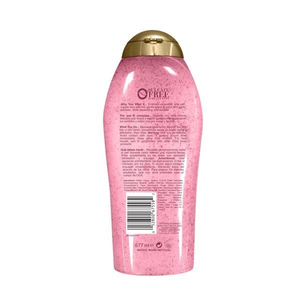  Sữa Tắm Tẩy Tế Bào Chết OGX Sensitive + Rose Water & Pink Sea Salt Scrub & Wash 577ml 