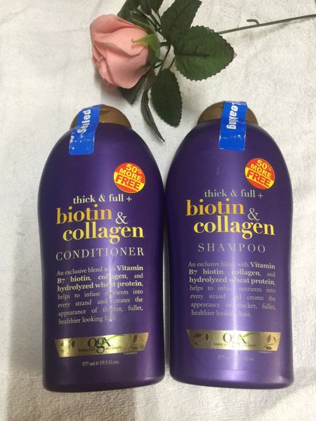  Dầu Gội/Xả Kích Thích Mọc Tóc Biotin & Collagen Ogx 577ml 