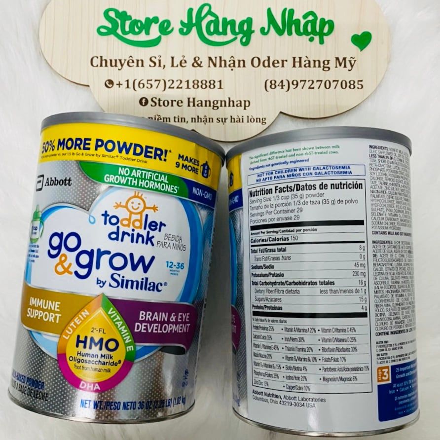  Sữa Similac Go & Grow  Cho Bé Từ 12-36 Tháng 1.02Kg 