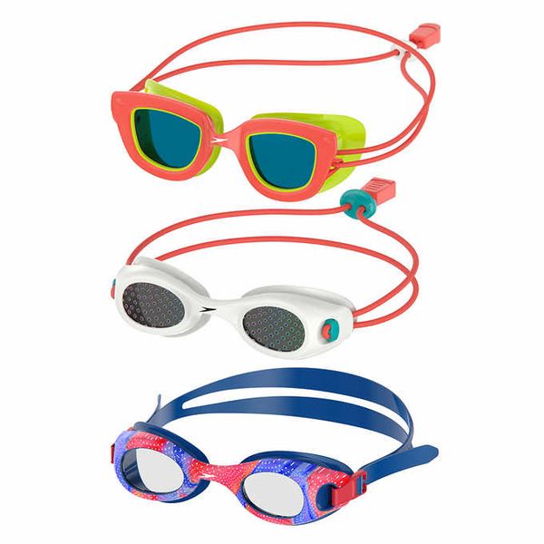  Set 3 Kính Bơi Trẻ Em Speedo Kids Goggles 3-8 Tuổi Chống Tia Cực Tím Bé Gái/Trai 