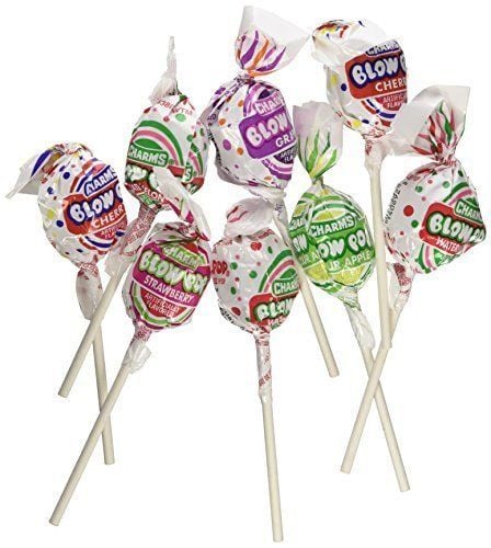  Kẹo Mút Nhân Gum Trái Cây CHARMS BLOW POP 2Treat In 1-100 Cây(1.84kg)_Mỹ 