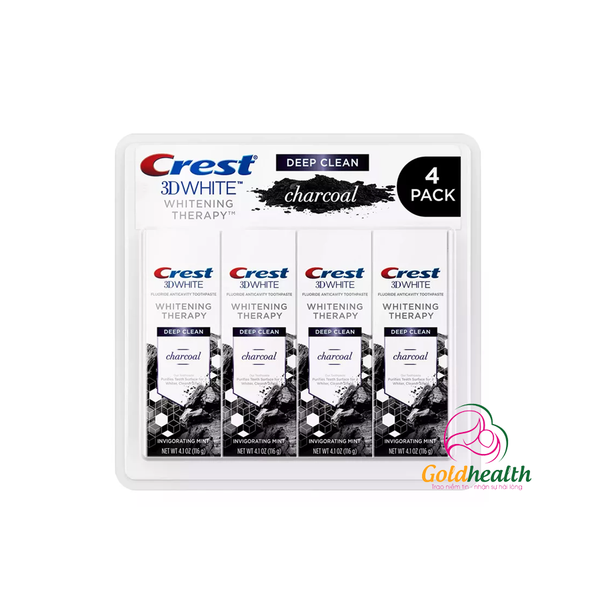  Kem đánh răng than hoạt tính của Mỹ Crest 3D White Charcoal Toothpaste 116g x4 