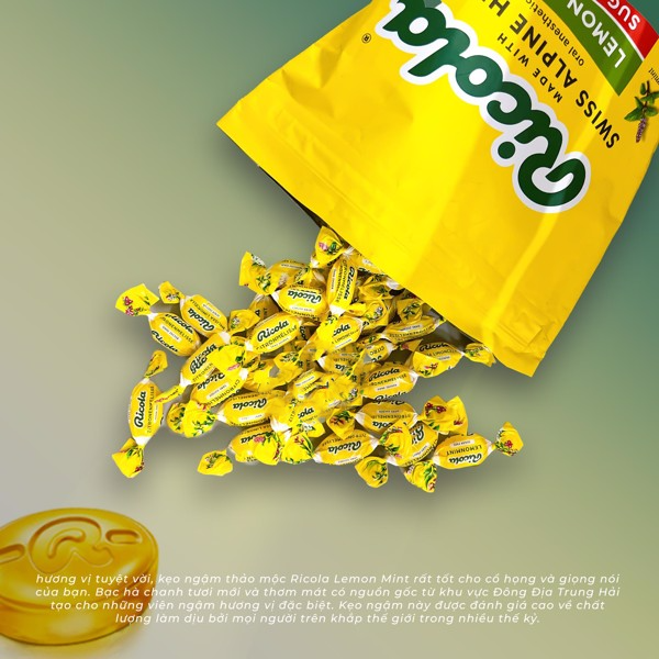  Kẹo ngậm trị ho Ricola Thảo Dược Sugar Free 105 viên 