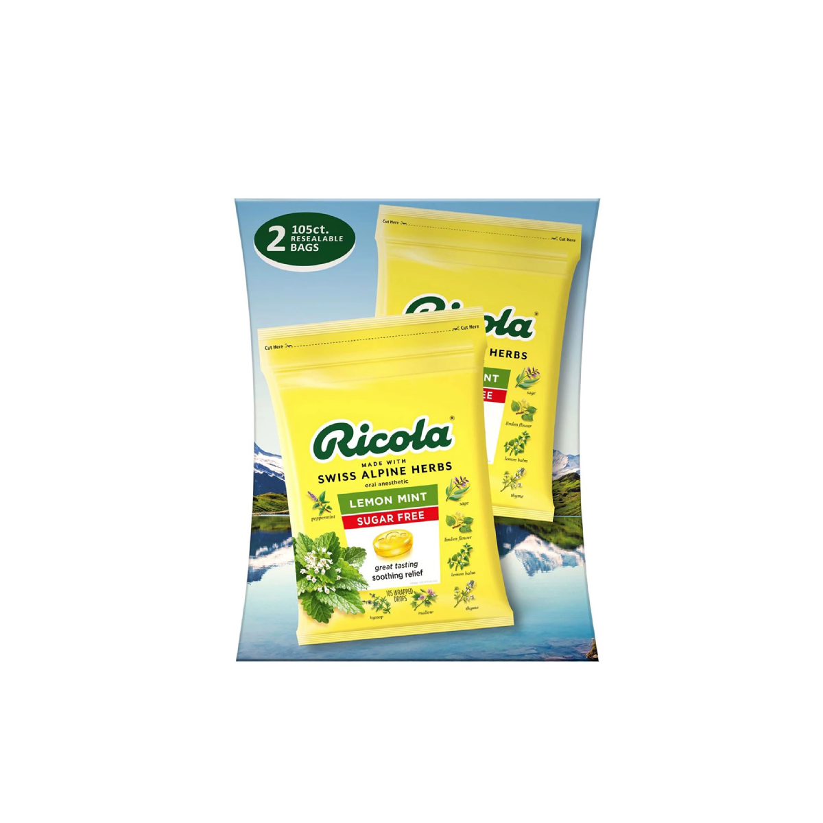  Kẹo ngậm trị ho Ricola Thảo Dược Sugar Free 105 viên 