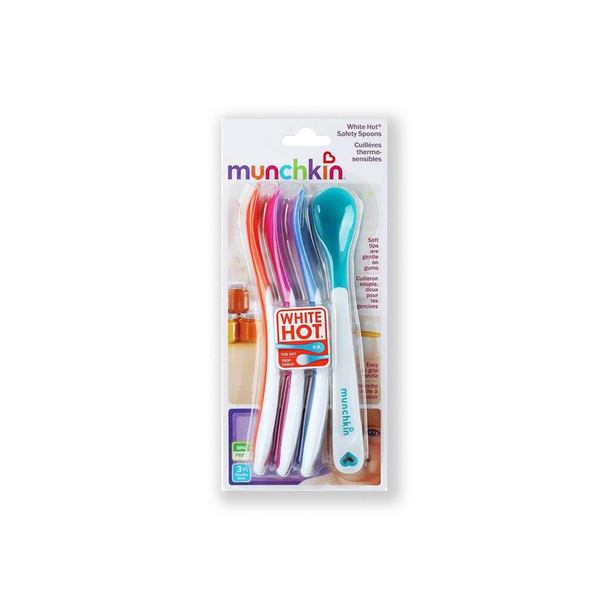  Set of 4 Munchkin Warm Glow Baby Spoons 