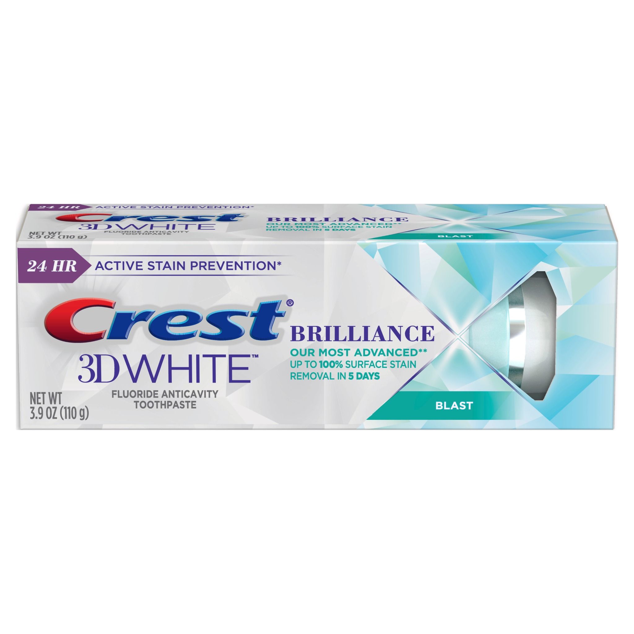  Kem Đánh Răng Crest 3D White Brilliance 110G-Vị Blast Xanh Lá 