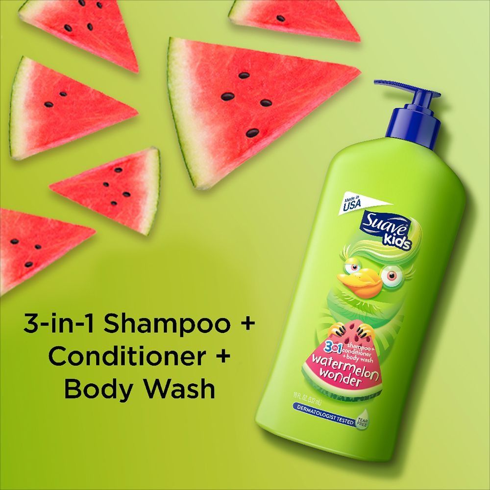  Sữa tắm gội xả cho bé Suave Kids 3 in 1 Watermelon Wonder chai 532ml 