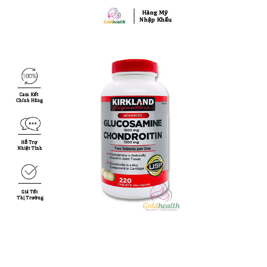  Viên uống bổ khớp Kirkland Glucosamine 1500mg & Chondroitin 1200mg_220Viên 