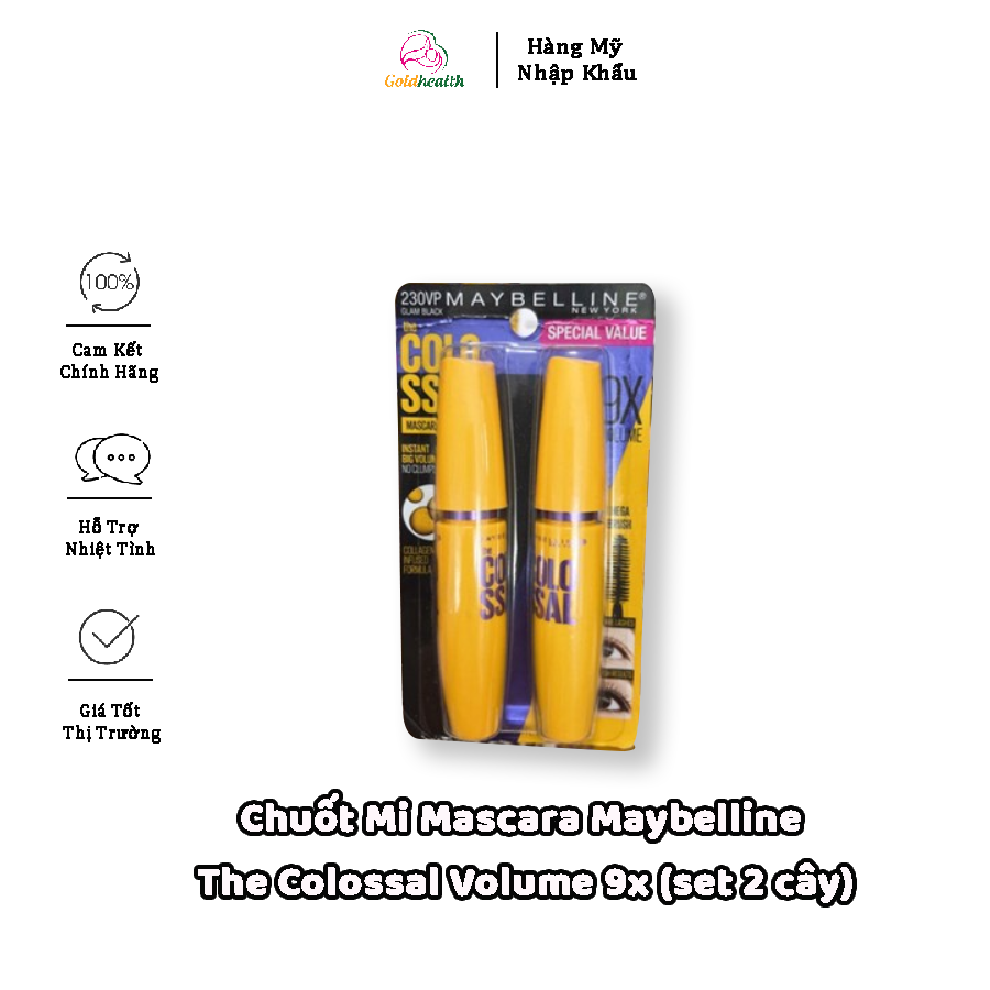  Chuốt Mi Mascara Maybelline The Colossal Volume 9x (set 2 cây) 