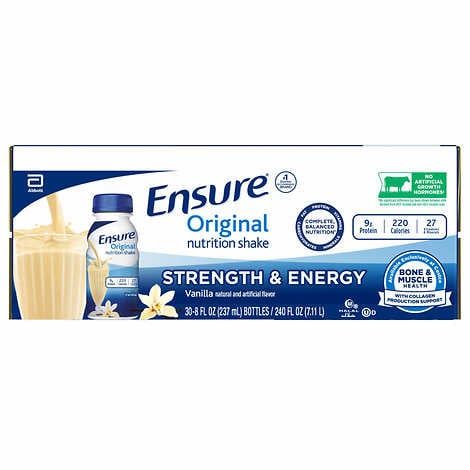  Sữa Ensure Nước Hương Vani Ensure Original Vanilla 237ml Thùng 30 chai_Mỹ 