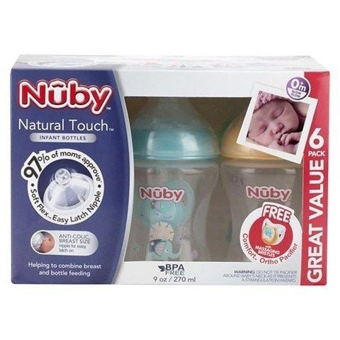  Bình Sữa Nuby Natural Touch Cổ rộng  9oz(270ml) 