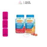  Set 2 hộp kẹo dẻo bổ sung Vitamin D, Emergen-C Gummies Immune Mỹ 750mg 45 viên (Orange, Raspberry) 