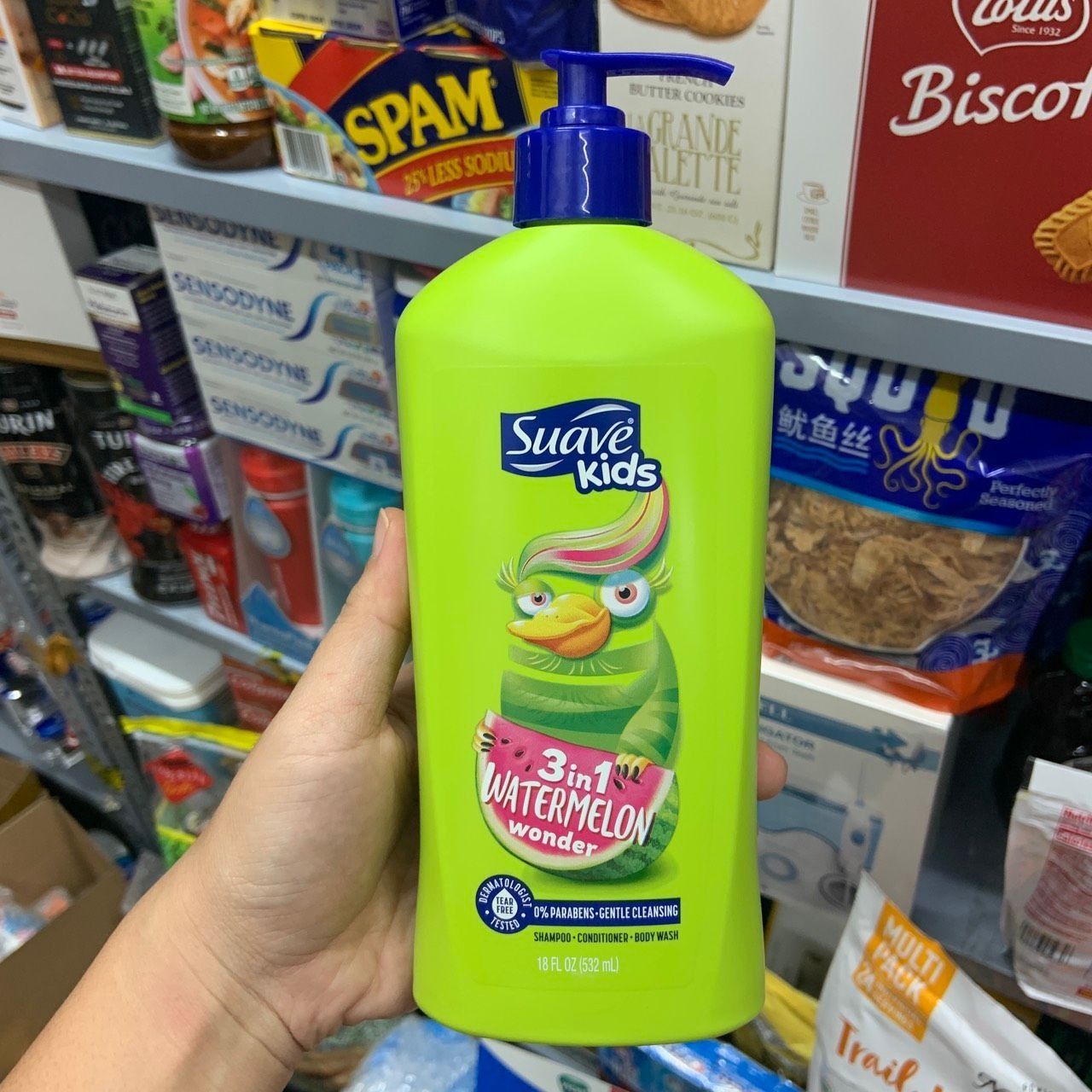  Sữa tắm gội xả cho bé Suave Kids 3 in 1 Watermelon Wonder chai 532ml 