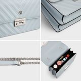  Túi Yuumy ( Thời trang nữ size 21 - Túi đeo chéo da Seasand YN137XA ) Màu xanh nhạt 