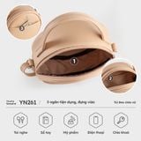  Túi Yuumy ( Thời trang nữ dáng tròn phối ngăn size 18 - Túi đeo chéo da Seasand YN261XN ) - Xanh ngọc 