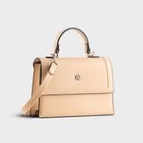  Túi Yuumy ( Thời trang nữ nắp gập dáng vuông size 22 - Túi đeo chéo da Seasand YN197K ) - Kem 