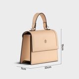  Túi Yuumy ( Thời trang nữ nắp gập dáng vuông size 22 - Túi đeo chéo da Seasand YN197K ) - Kem 