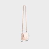  Túi Yuumy ( Thời trang nữ xếp nhún phối nắp gập size 20 - Túi đeo chéo da Seasand YN260HA ) - Hồng dâu 