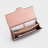  Ví Yuumy ( Thời trang nữ dáng dài phối màu - Ví da Seasand YV65HD ) Màu hồng đất 