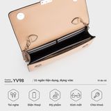  Ví Yuumy ( Thời trang nữ kèm dây đeo - Ví da YV98DS ) màu đen safiano 
