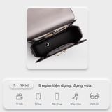  Túi Yuumy ( Thời trang nữ size 17 - Túi đeo chéo da Seasand YN147XM ) Màu xám 
