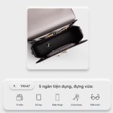  Túi Yuumy ( Thời trang nữ size 17 - Túi đeo chéo da Seasand YN147XN  )Màu xanh ngọc 