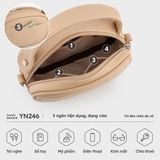  Túi Yuumy ( Thời trang nữ size 20 - Túi đeo chéo da  Seasand YN246K ) - Kem 