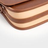  Túi Yuumy ( Thời trang nữ phối nắp gập size 21 - Túi đeo chéo da Bergen YN273K ) - Kem 