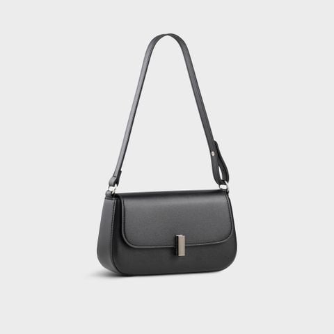 Túi đeo vai da nữ trơn phối khóa kim loại Yuumy Seasand YN263D màu đen