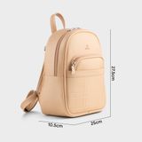  Balo Yuumy ( Thời trang nữ họa tiết đường kẻ ô vuông cỡ trung - Balo da Seasand YBA101K ) - Kem 