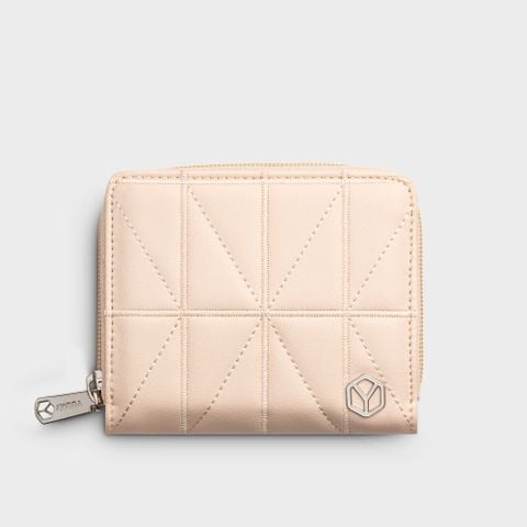 Ví da nữ cầm tay thiết kế chần chỉ sang trọng Yuumy Seasand YV111HA màu hồng dâu